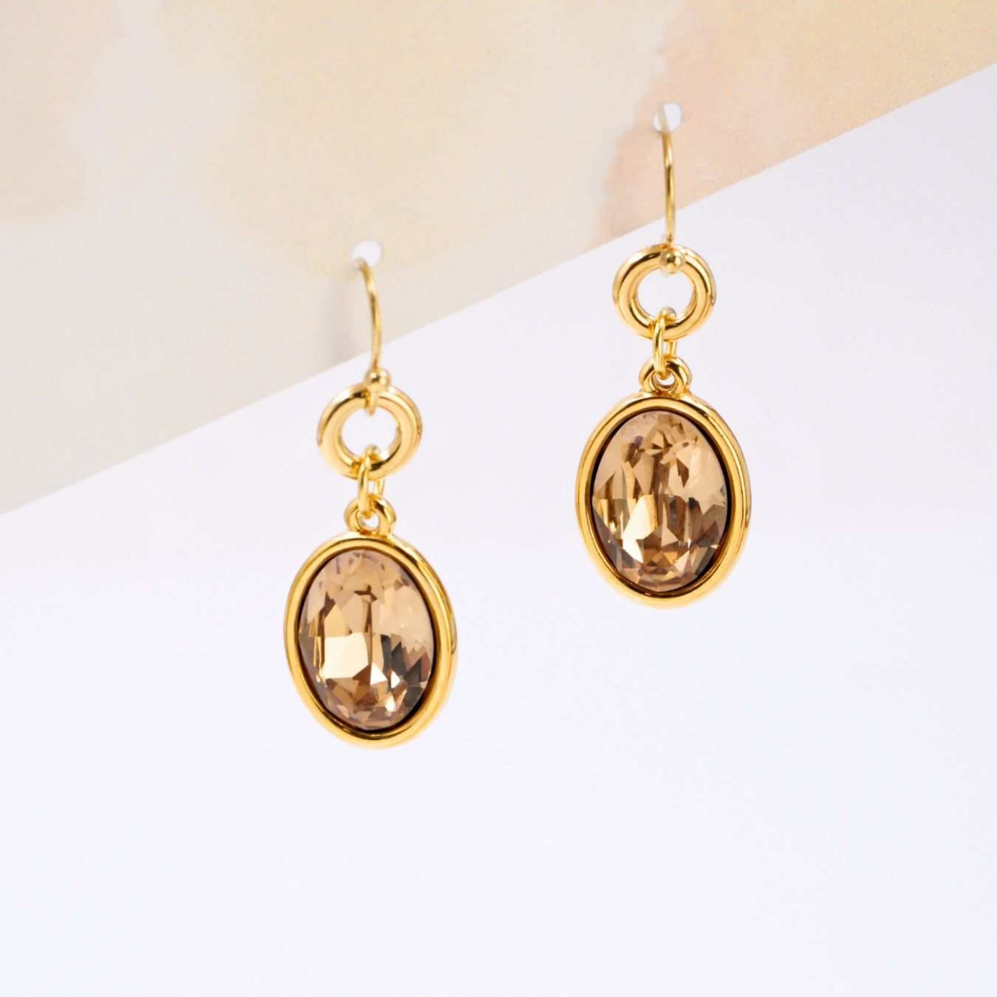 Earrings with Oval Swarovski Crystals