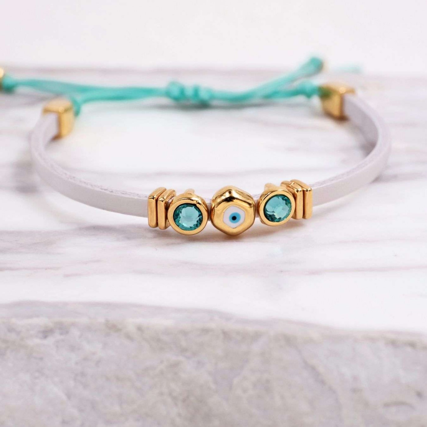 Leather Bracelets | Pebble Evil Eye — Bracelets from Toolittle — additional view 11