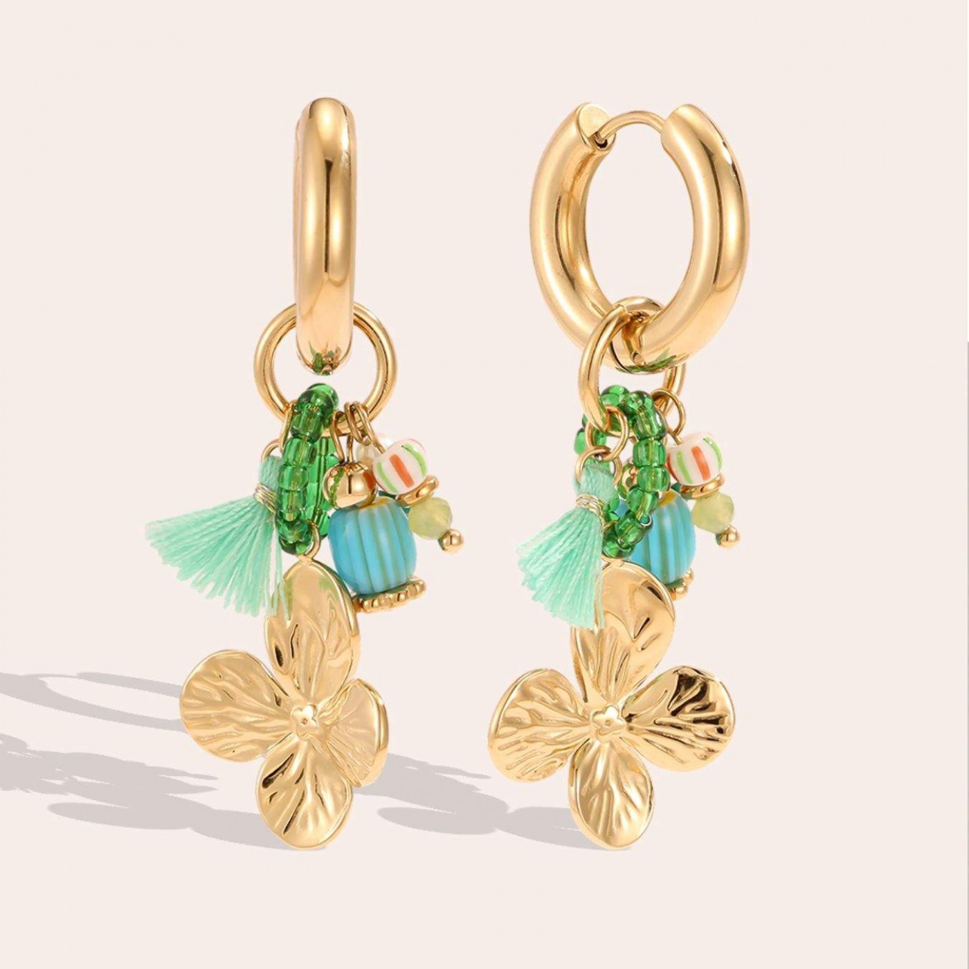 Stainless Steel Jewelry: Flower Hoop Earrings — Earrings from Toolittle — additional view 6