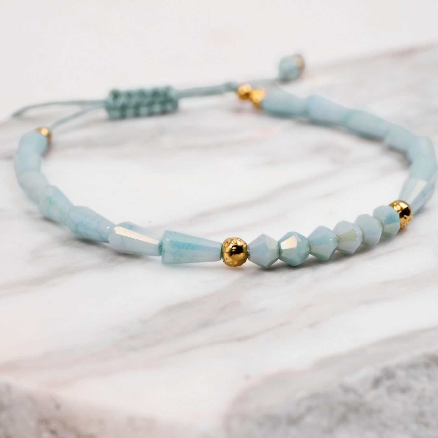 Macramé Bracelet with Crystals & Semiprecious Stones | Jade — Bracelets from Toolittle — additional view 8