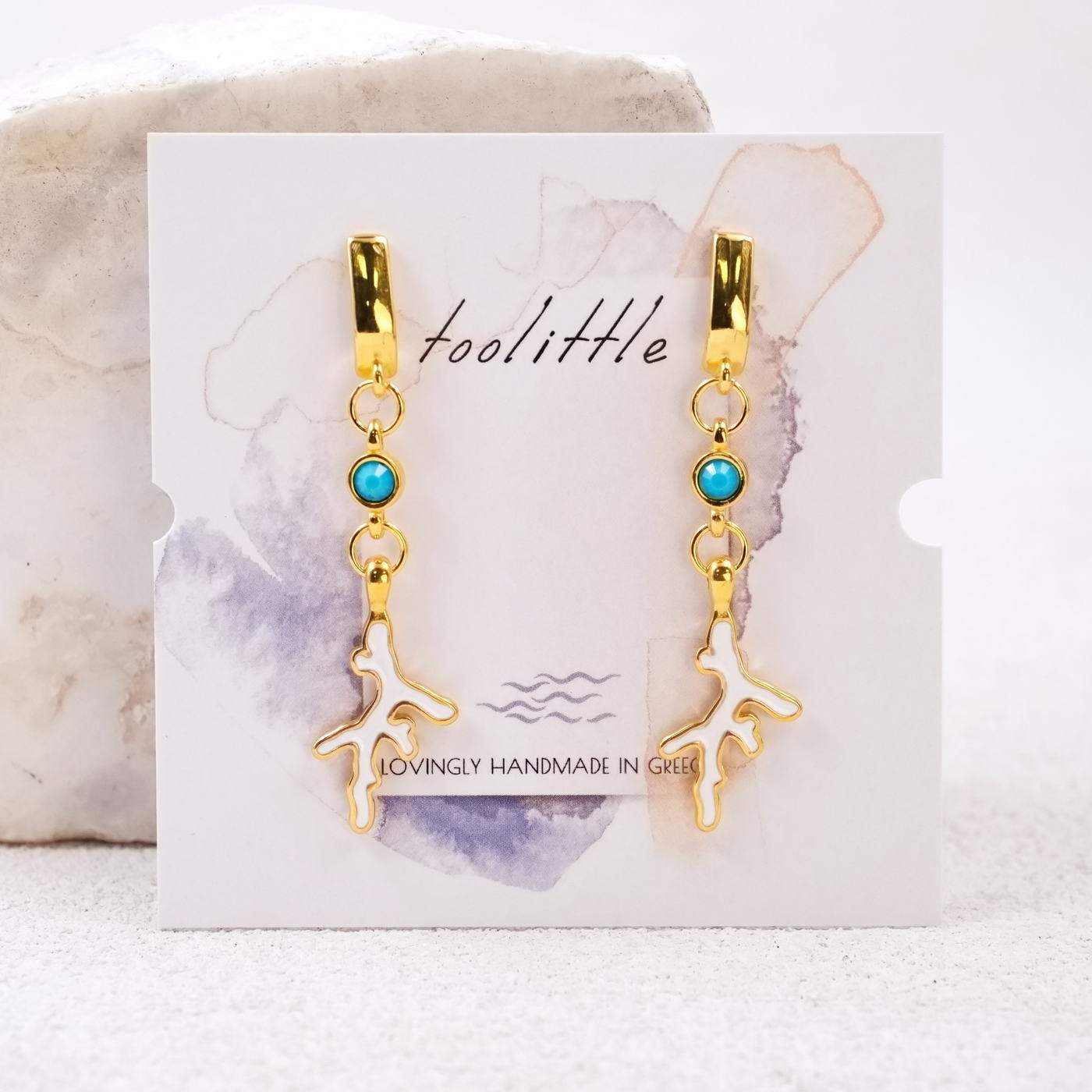 Enamel & Crystal Earrings — Earrings from Toolittle — additional view 2