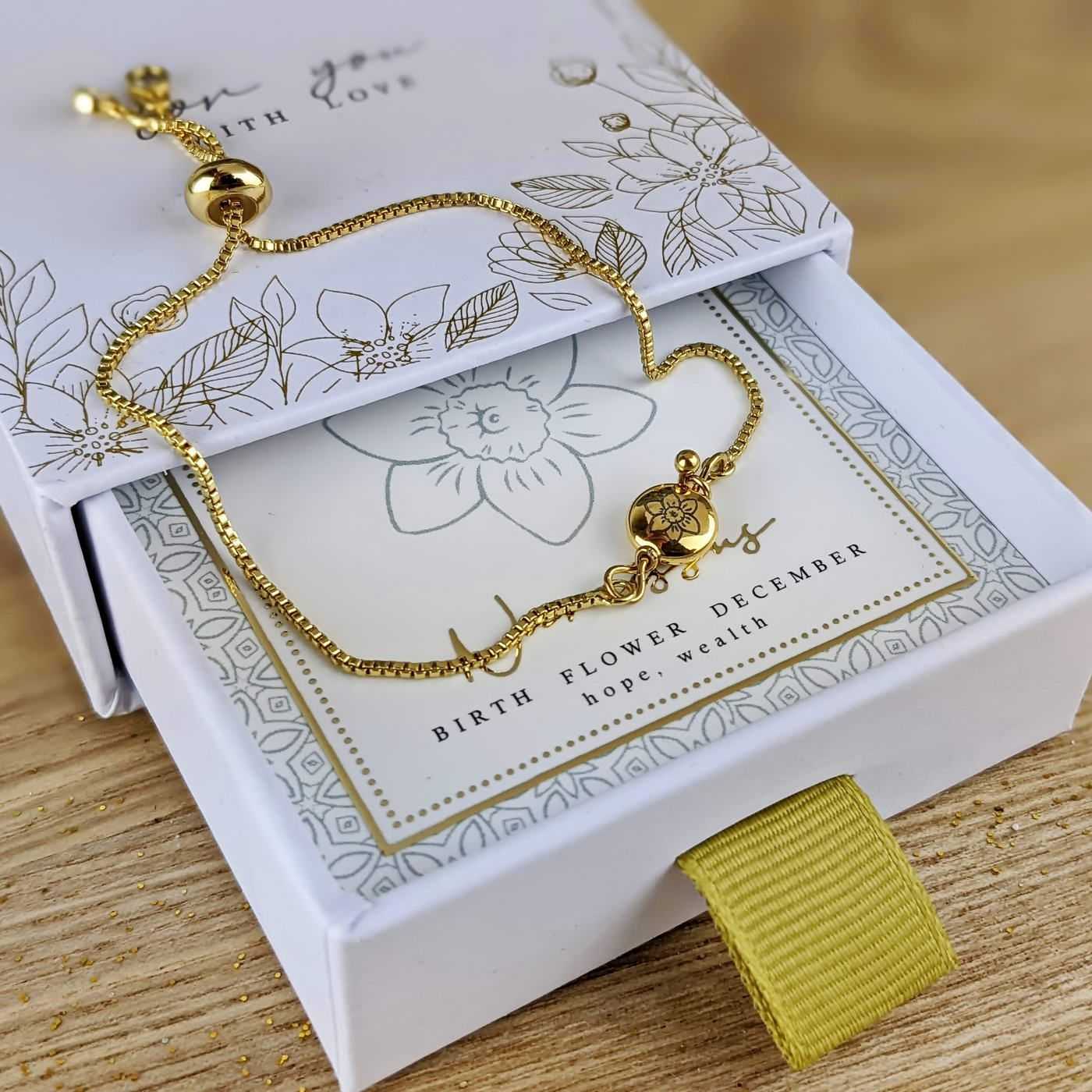 Birth Flower Bracelet - December
