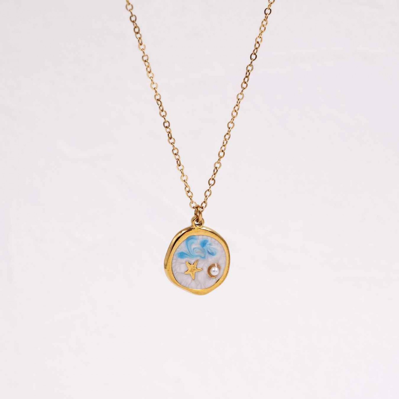 Stainless Steel Jewelry: Mother of Pearl Necklace | Starfish — Necklaces from Toolittle — additional view 4