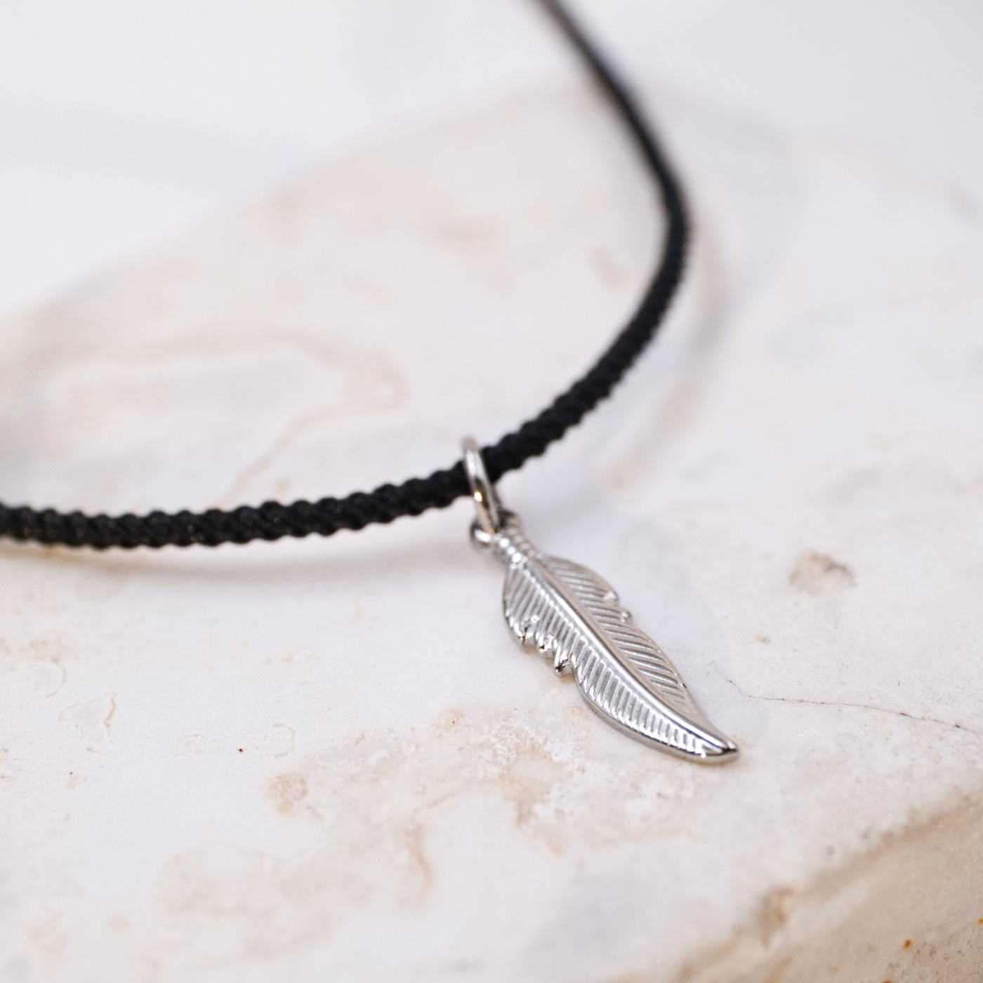 Stainless Steel Feather Men's Necklace