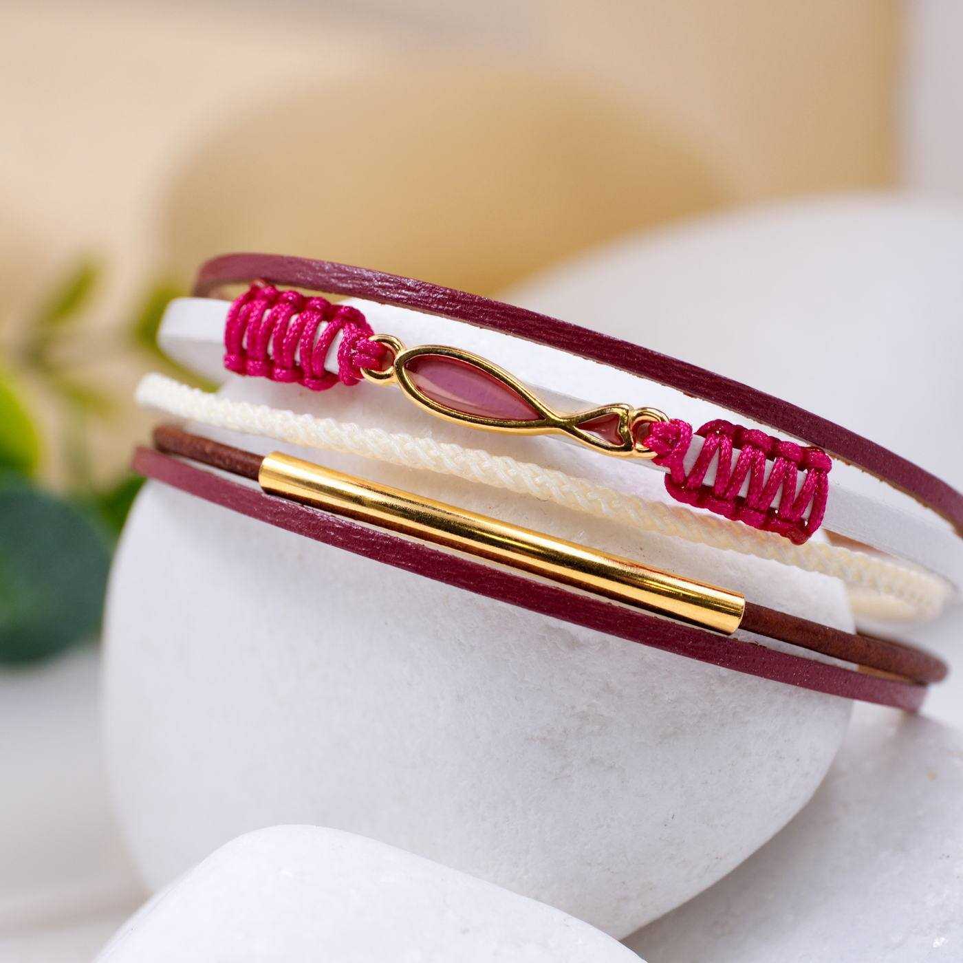 Enamelled Fish Leather Bracelet — Bracelets from Toolittle — additional view 4