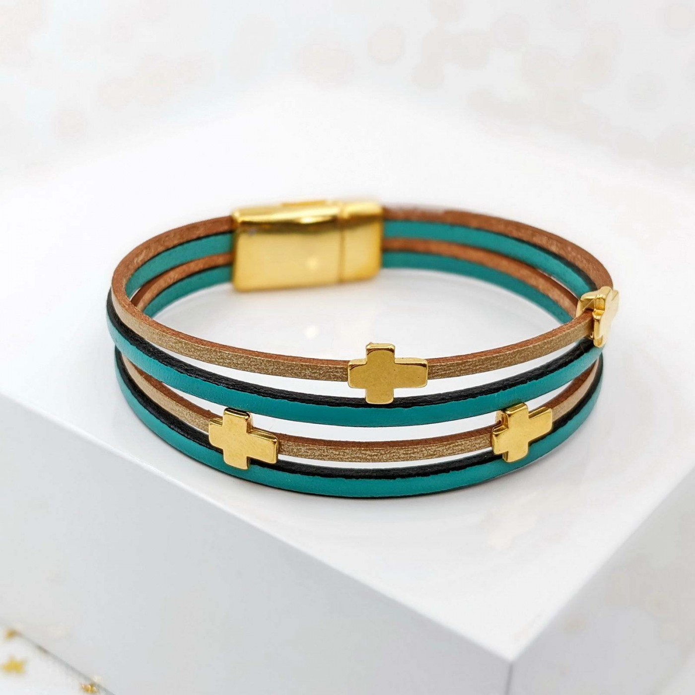 Cross Leather Bracelet — Bracelets from Toolittle — additional view 3