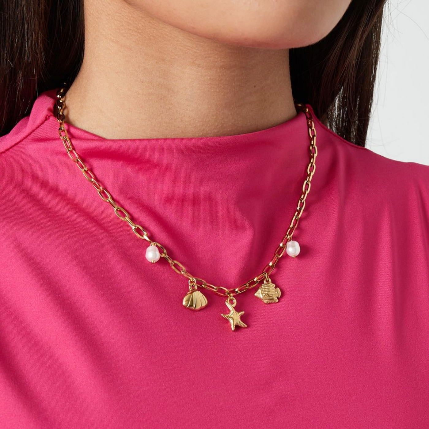 Sea Pearls Inox Chain Necklace — Necklaces from Toolittle — additional view 2