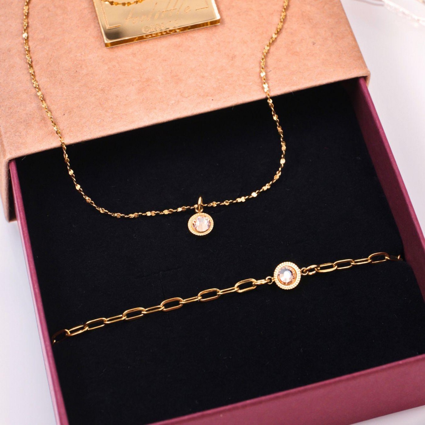 Necklace & Bracelet Set with Crystals – Gift Box Included — Bracelets from Toolittle — additional view 2