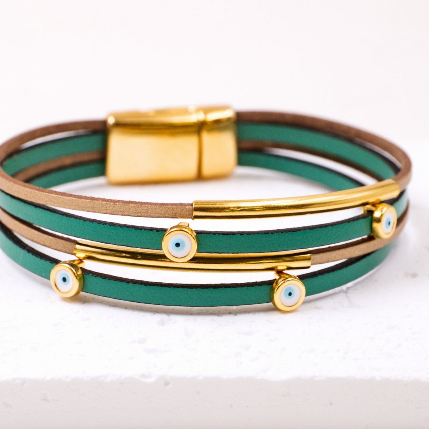 Evil Eyes Leather Bracelet — Bracelets from Toolittle — additional view 3