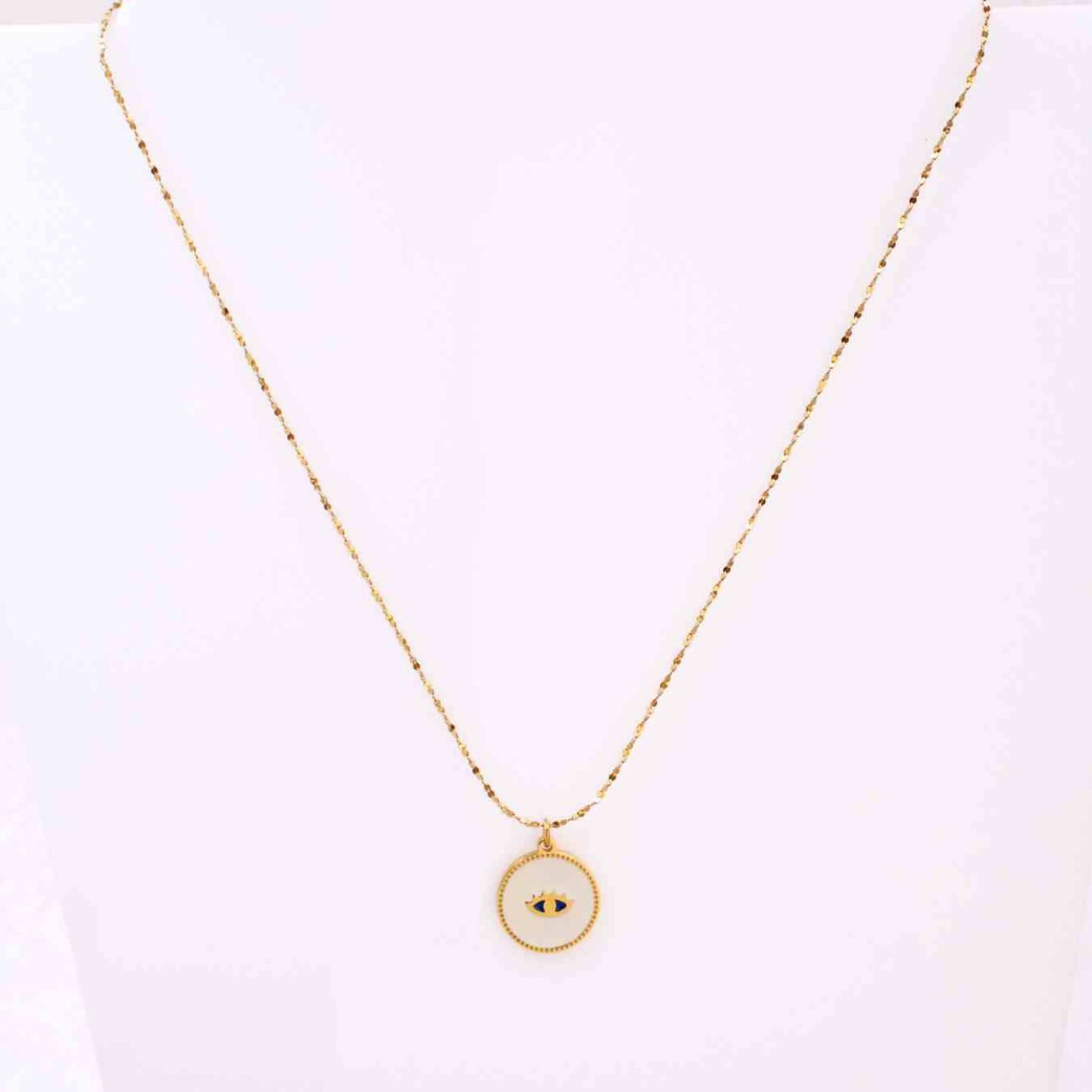 Gold-plated Eye Necklace - Stainless Steel & Enamel — Necklaces from Toolittle — additional view 5