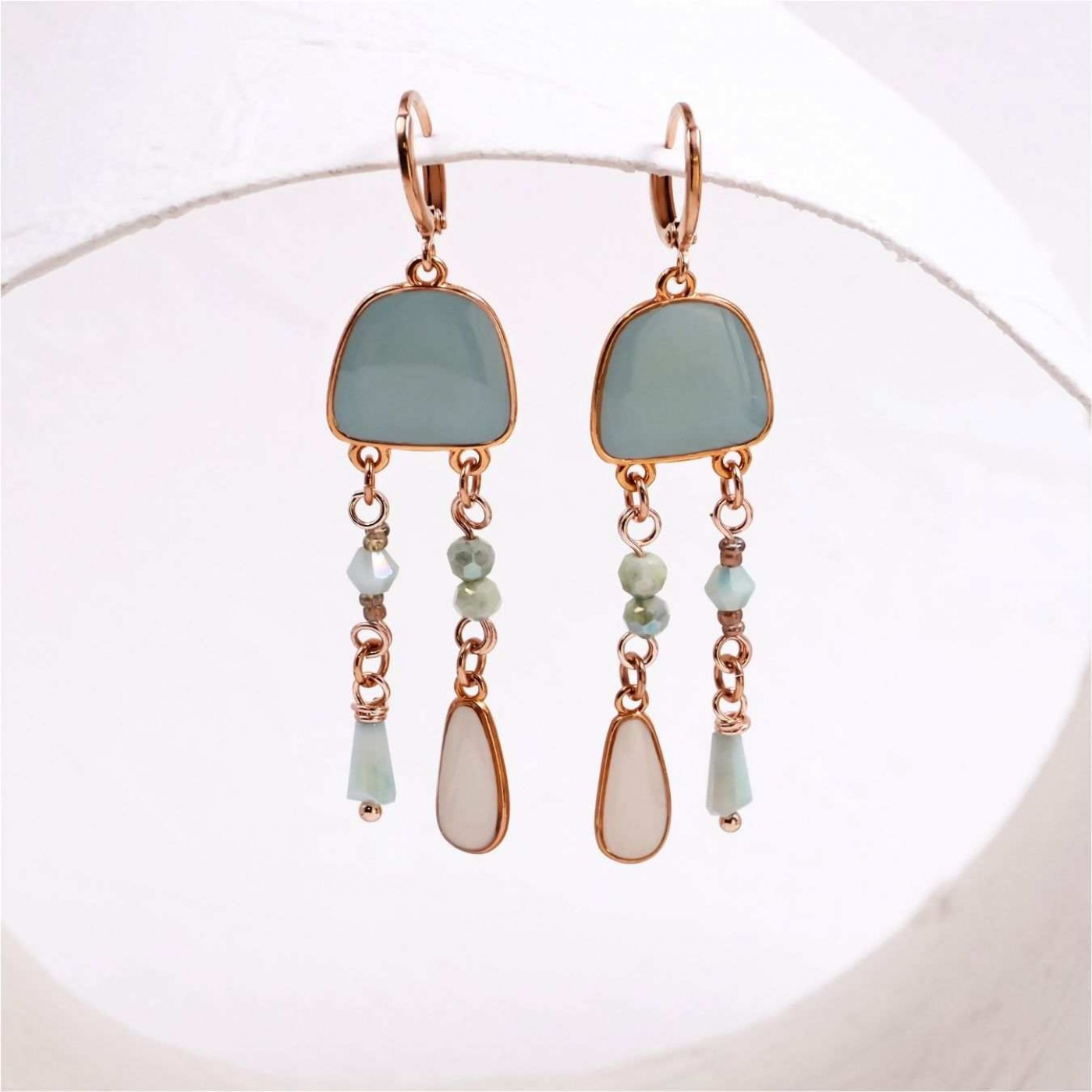 Hoop Earrings | Rose Gold & Enamel — Earrings from Toolittle — additional view 2