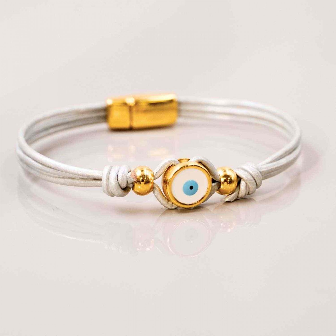 Evil Eye Leather Bracelet