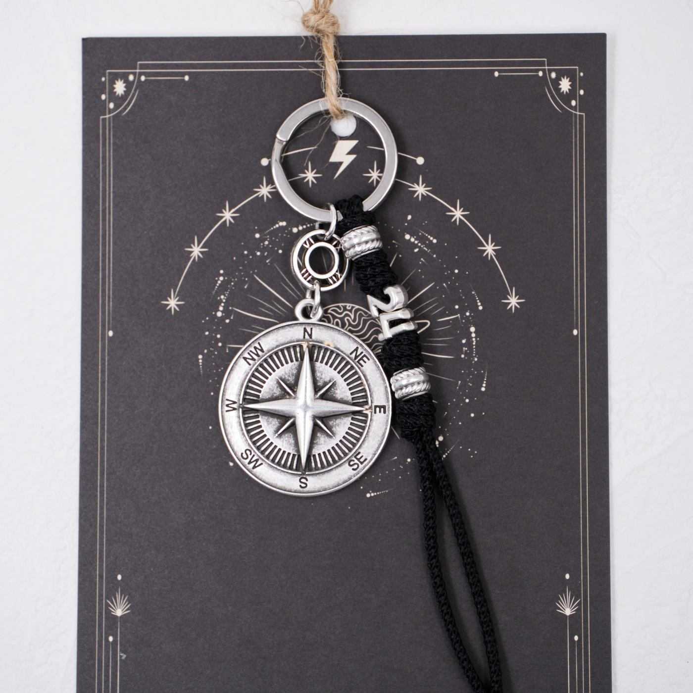 2026 Lucky Men's Keychain - Silver Compass — Pendants & charms from Toolittle — additional view 2