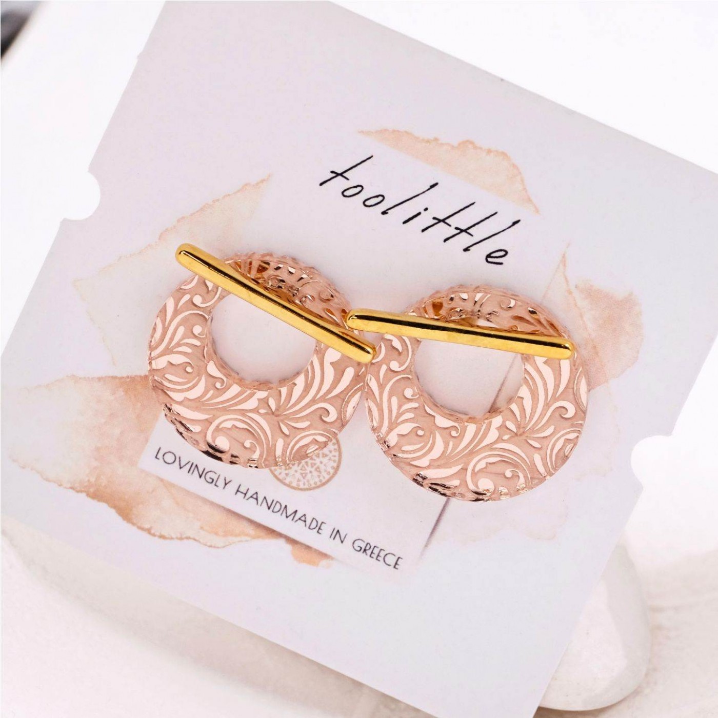 Stud Earrings with Golden Bar - Plexiglass Print — Earrings from Toolittle — additional view 3