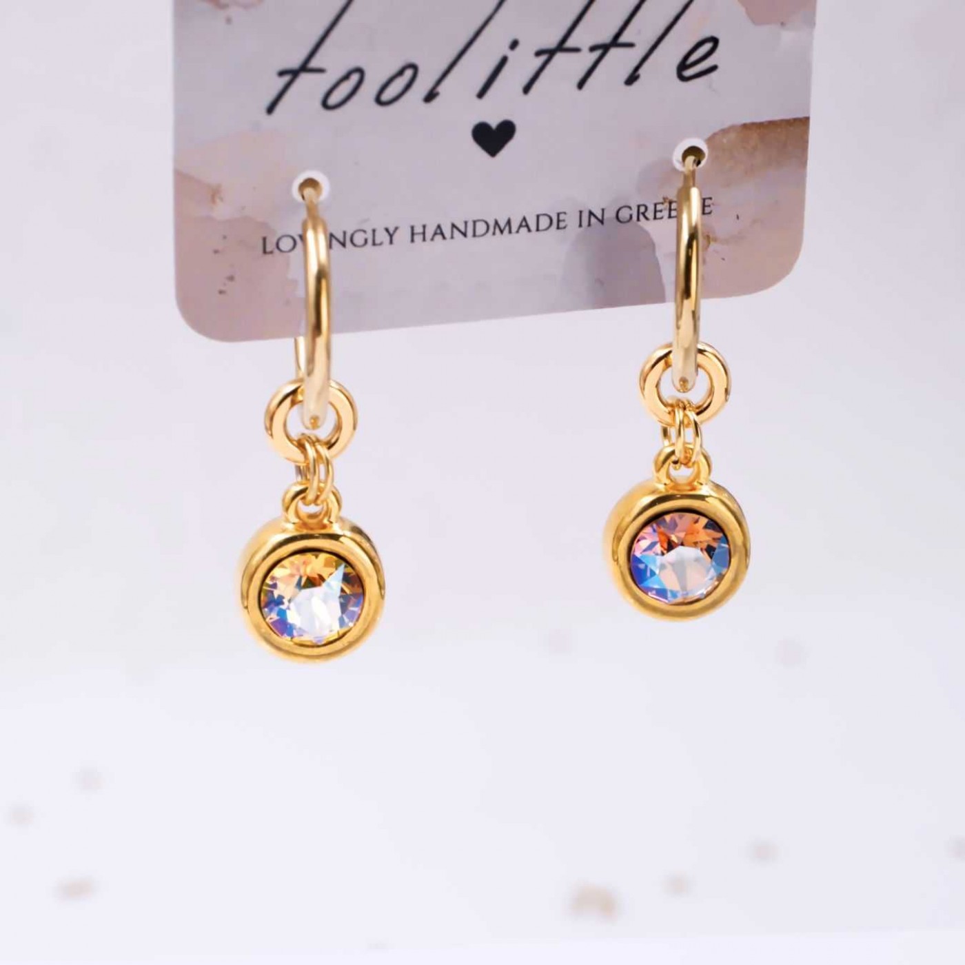 Crystal Collection: Gold-Plated Hoop Earrings — Earrings from Toolittle — additional view 5