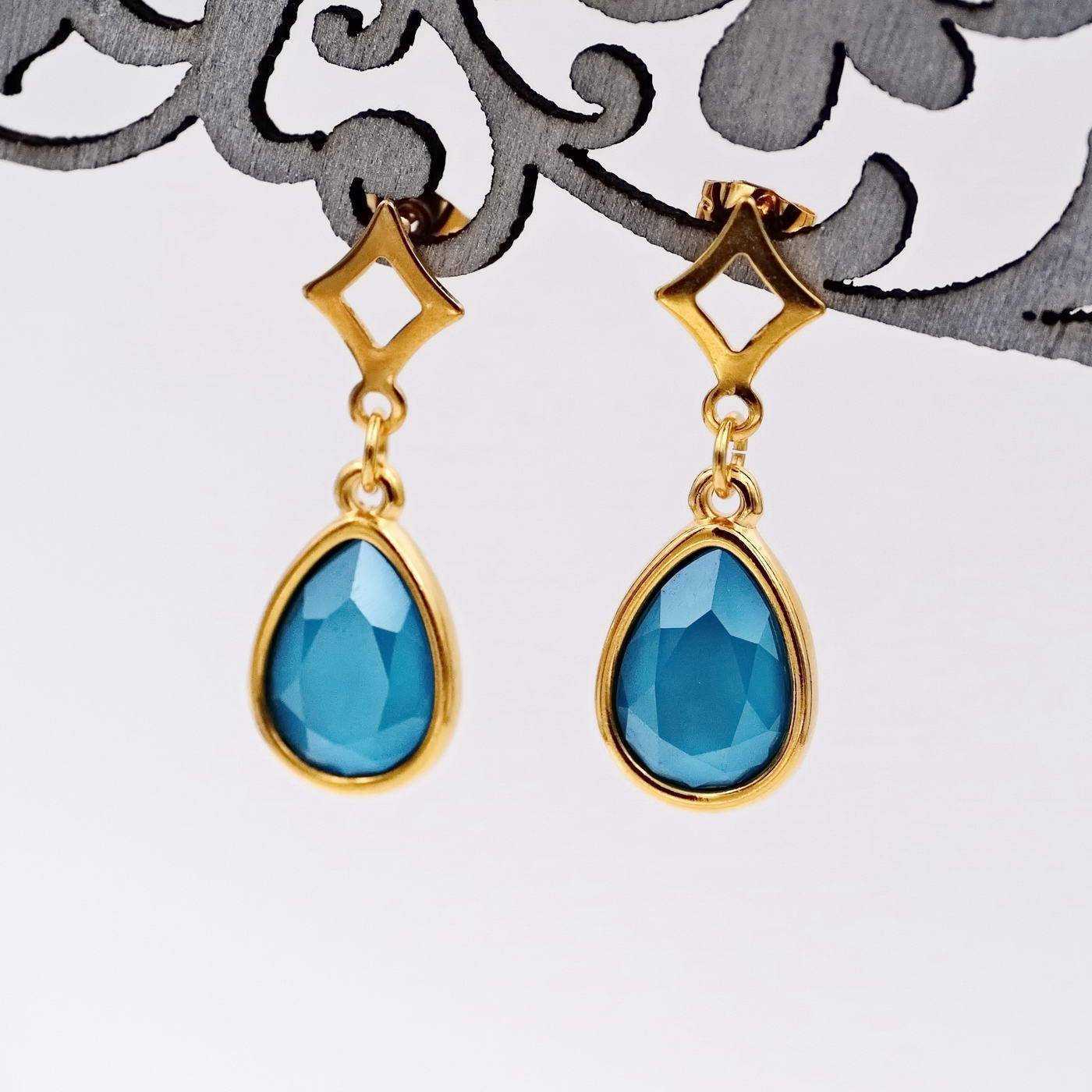 Mid-sized earrings with crystals — Earrings from Toolittle — additional view 3