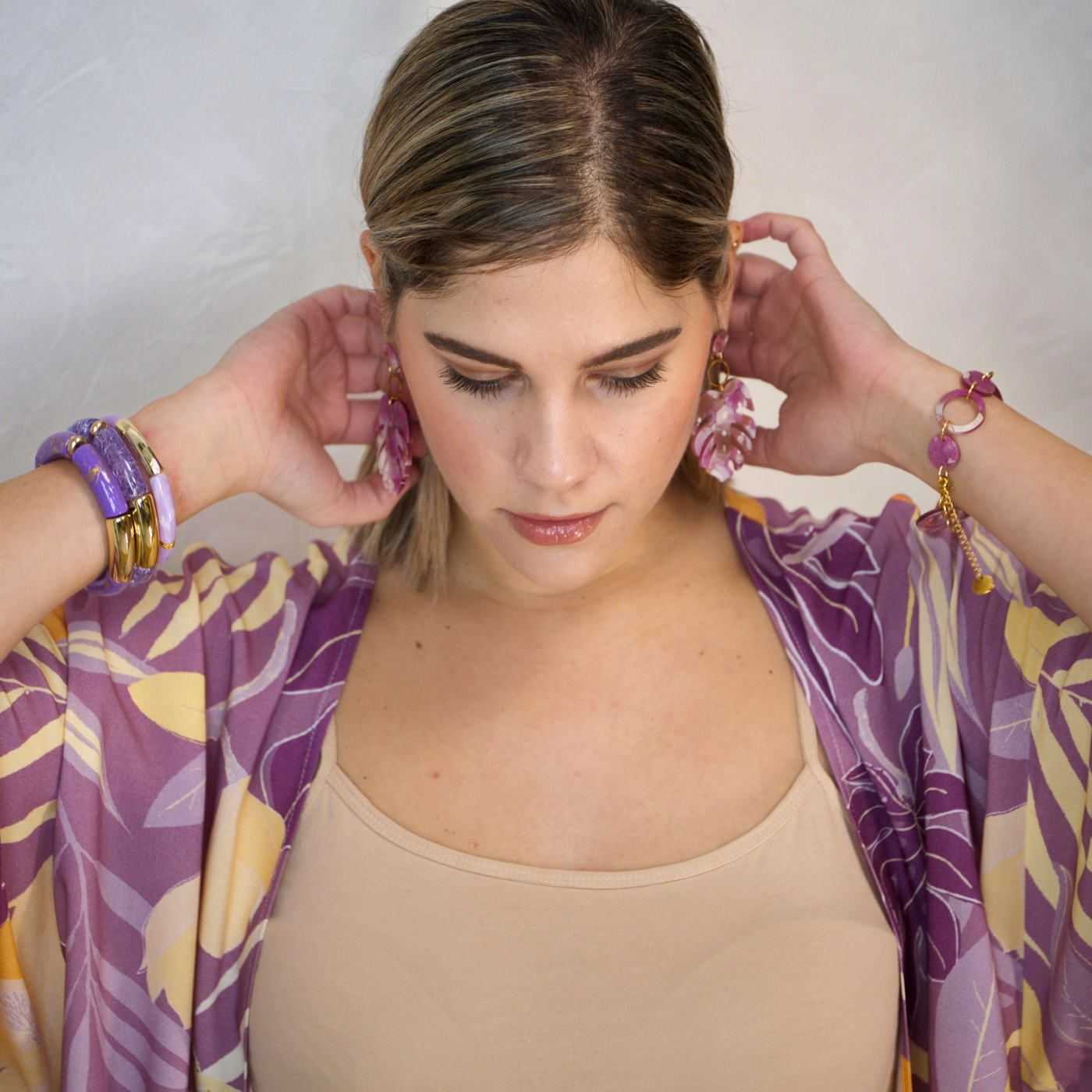 Earrings with Plexiglass Leaf — Earrings from Toolittle — additional view 2