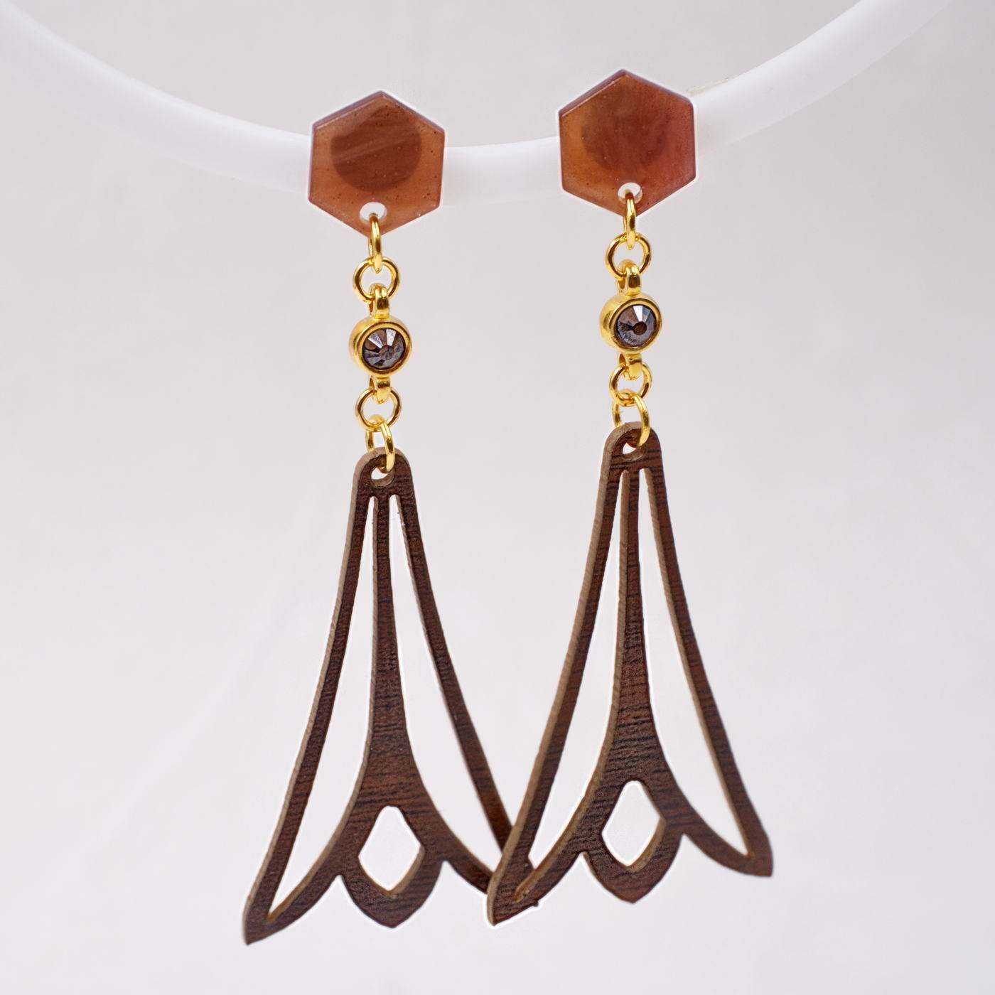 Plexiglass Wood Effect Earrings — Earrings from Toolittle — additional view 5