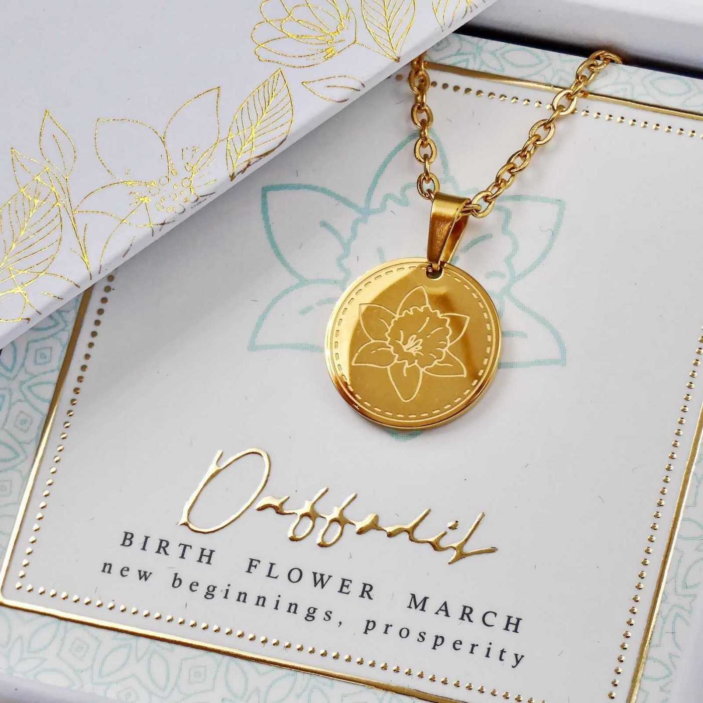 Birth Flower Necklace- Daffodil for March — Necklaces from Toolittle — additional view 5