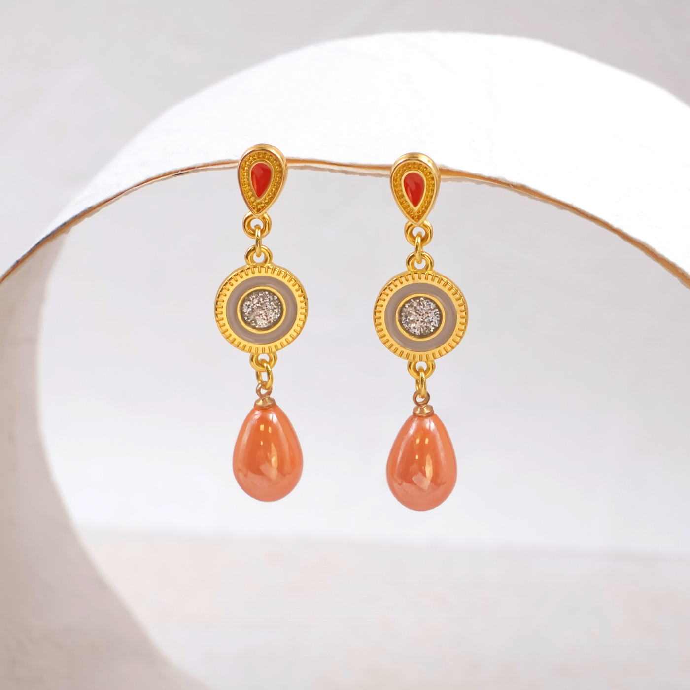 Enamel & Pearls Earrings — Earrings from Toolittle — additional view 2