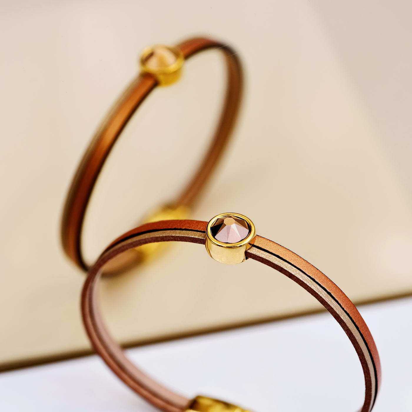 Leather bracelet with crystal — Bracelets from Toolittle — additional view 3