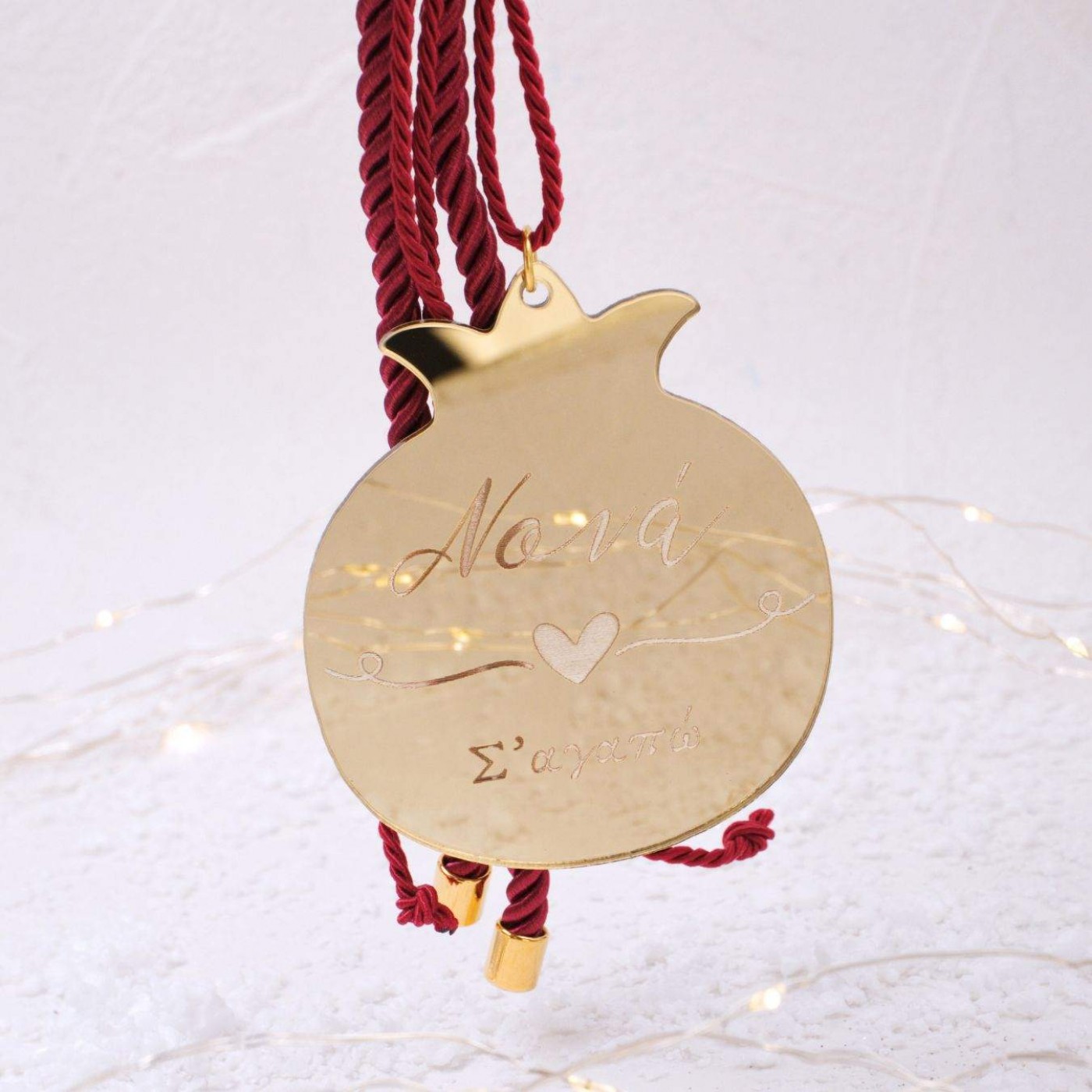 Personalized Hanging Lucky Pomegranate Charm: I Love You Godmother! — Pendants & charms from Toolittle — additional view 3