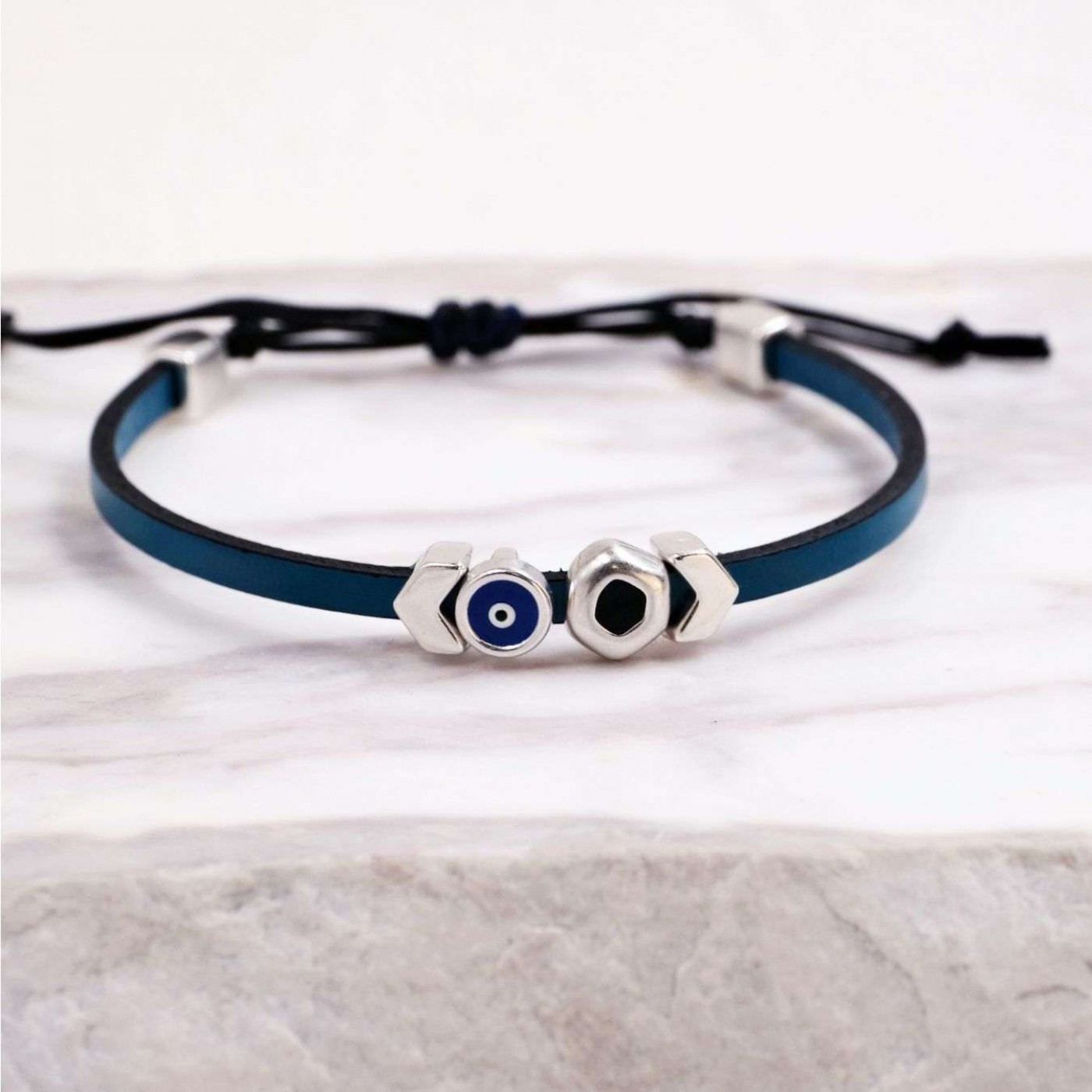 Men's Leather Bracelets | Evil Eye & Enamel — Bracelets from Toolittle — additional view 6
