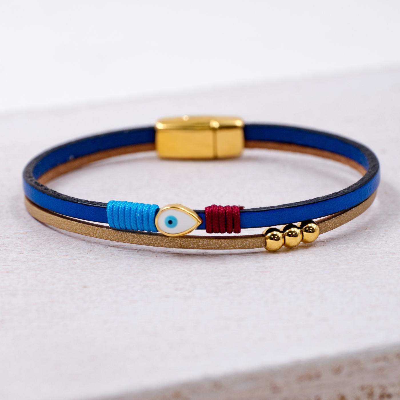Evil Eye Leather Bracelet — Bracelets from Toolittle — additional view 2