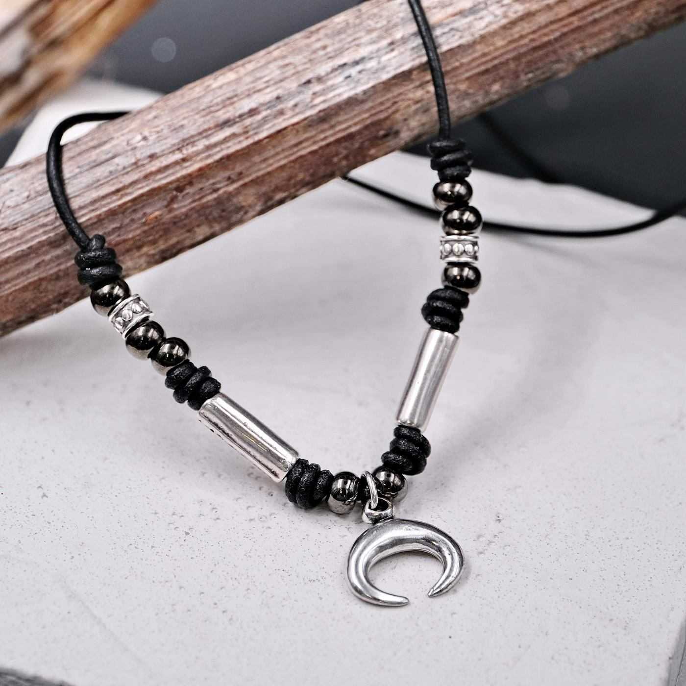 Men's necklace Silver Horn