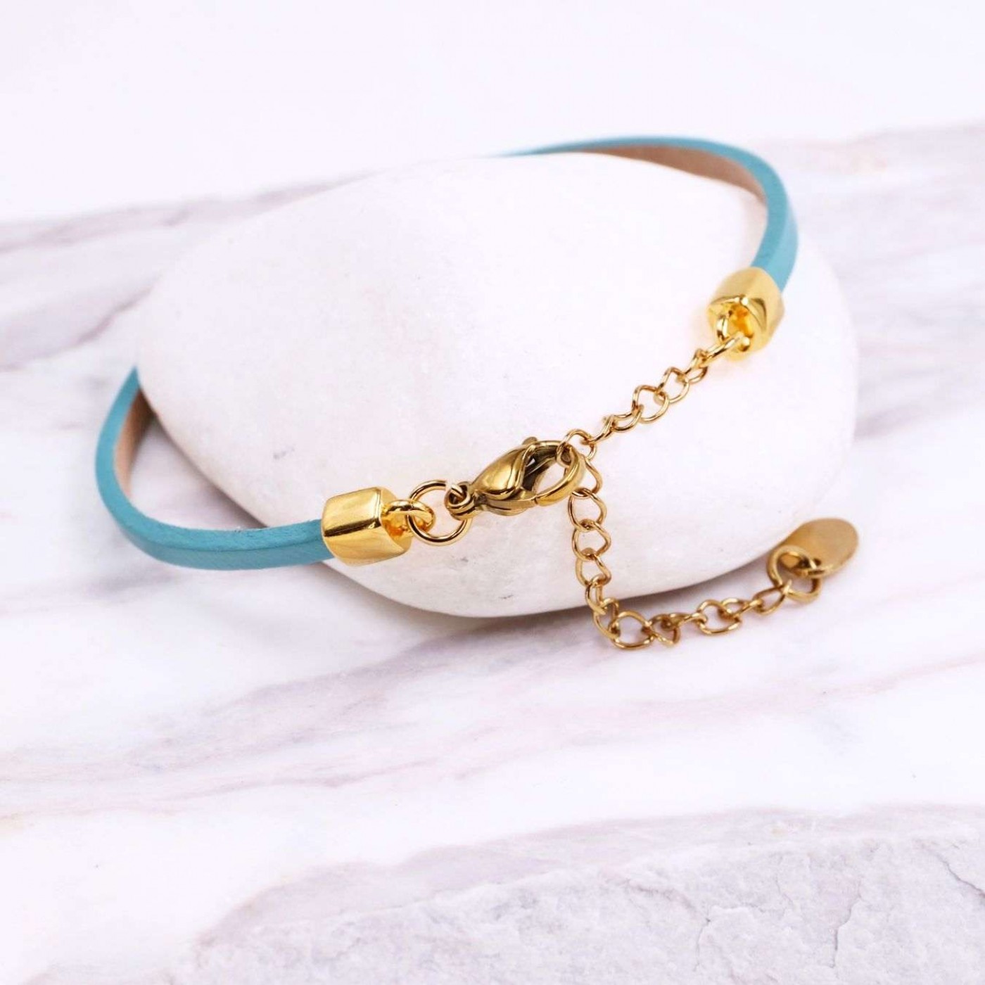Women's Leather Bracelet | Sky Blue Enamel Eye — Bracelets from Toolittle — additional view 2