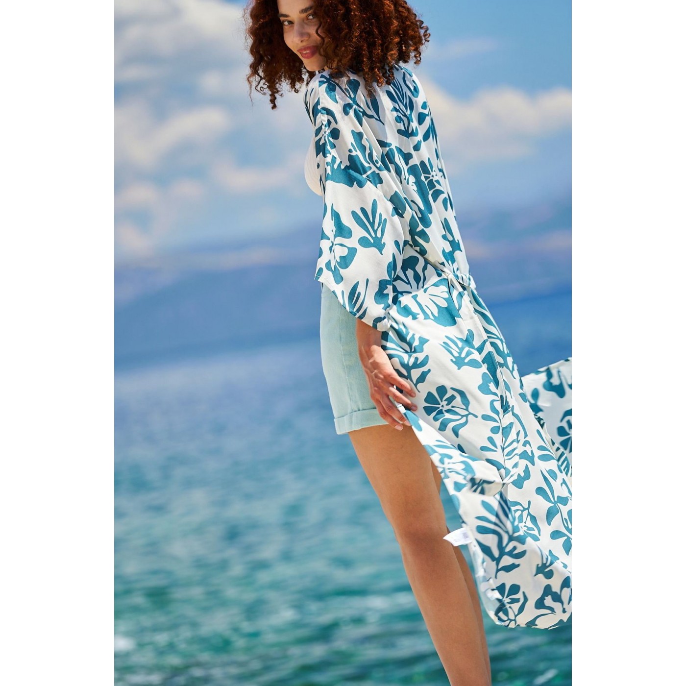 KOKKOSAMMOU Maxi caftan-kimono Amorgos — Dresses from Toolittle — additional view 2