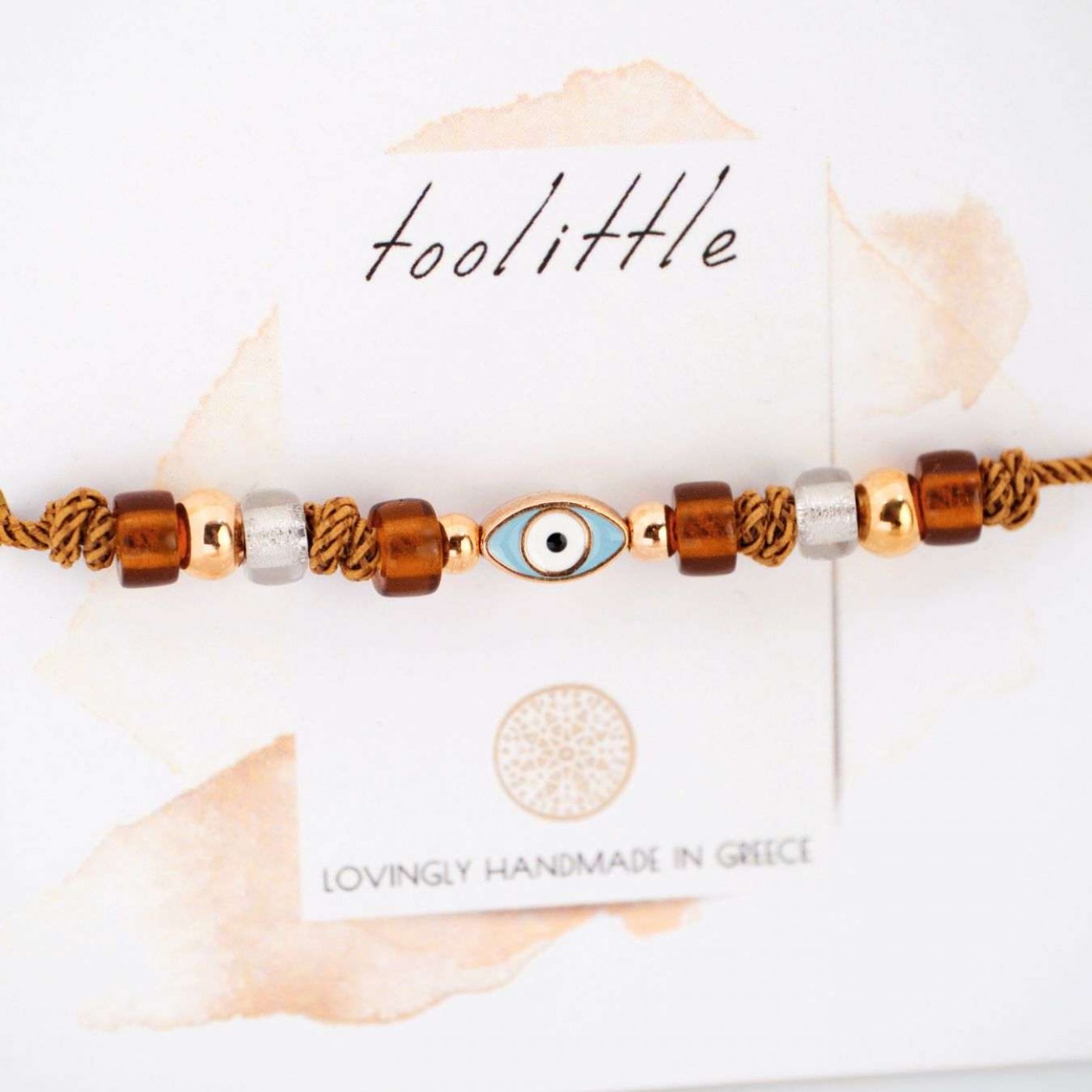 Evil Eye Bracelet – Rose Gold 24K & Enamel — Bracelets from Toolittle — additional view 5