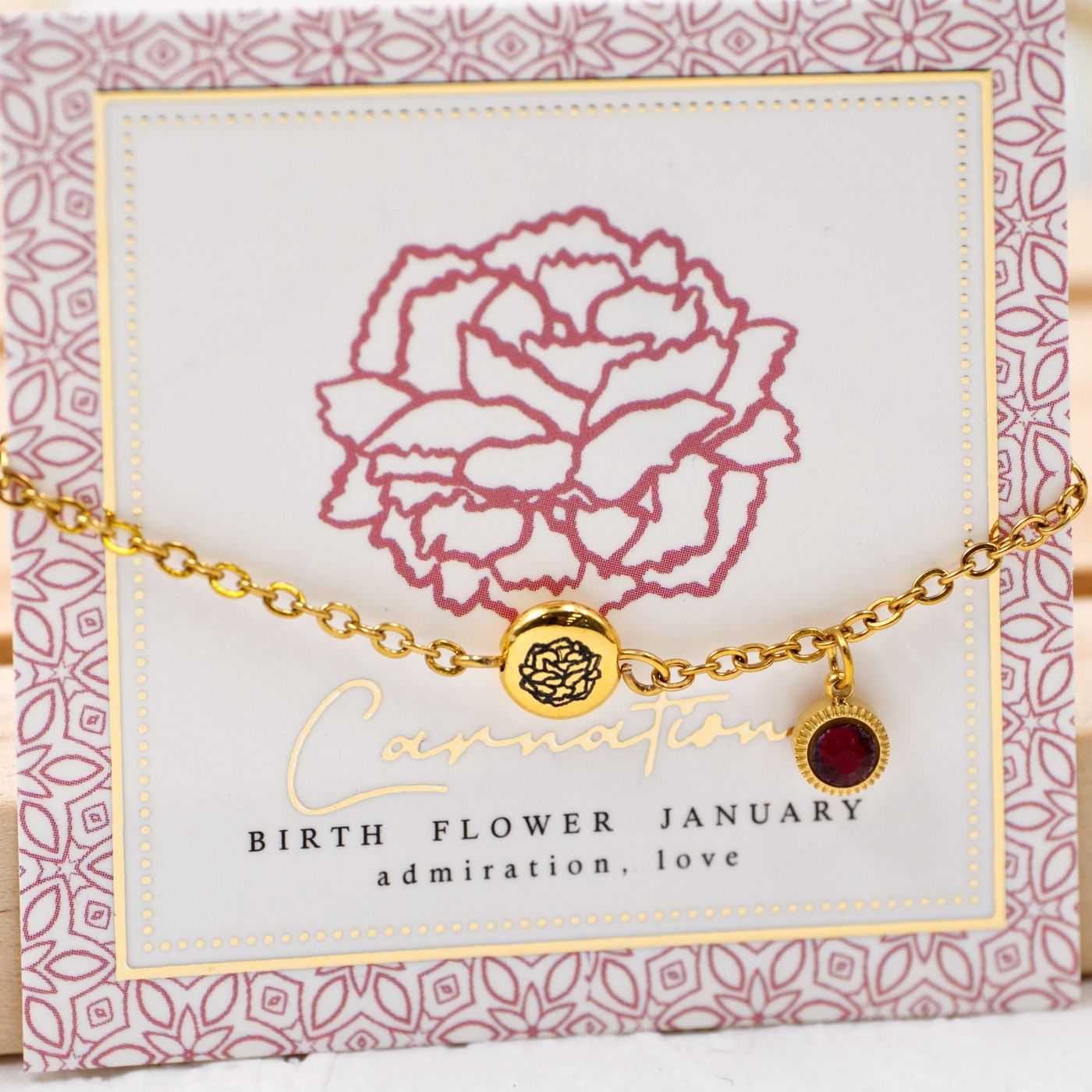 Bracelet with Birth Flower - January — Bracelets from Toolittle — additional view 2