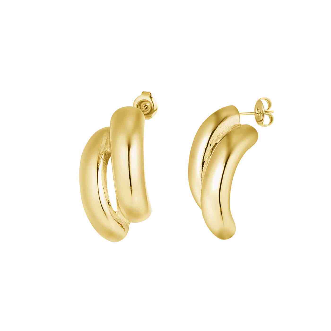 Stainless Steel Gold-plated Earrings — Earrings from Toolittle — additional view 2