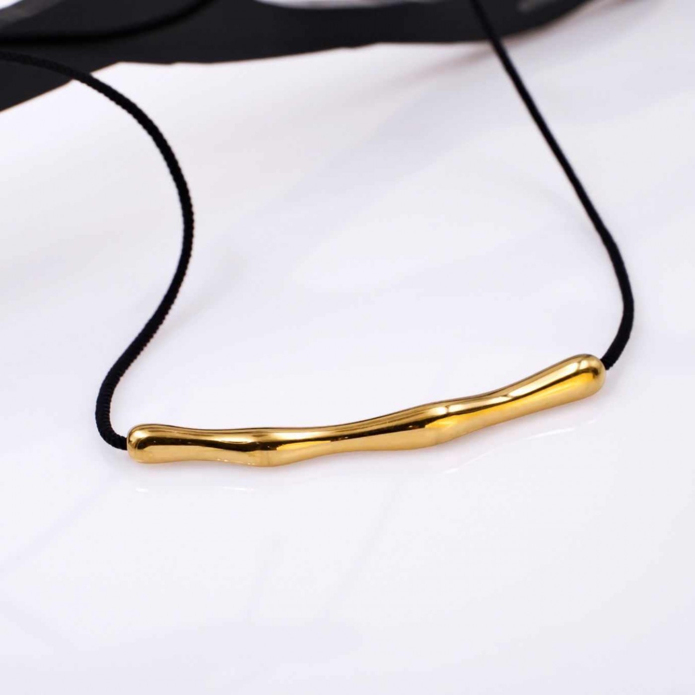 Steel Gold-plated Necklace - Golden Tube — Necklaces from Toolittle — additional view 2