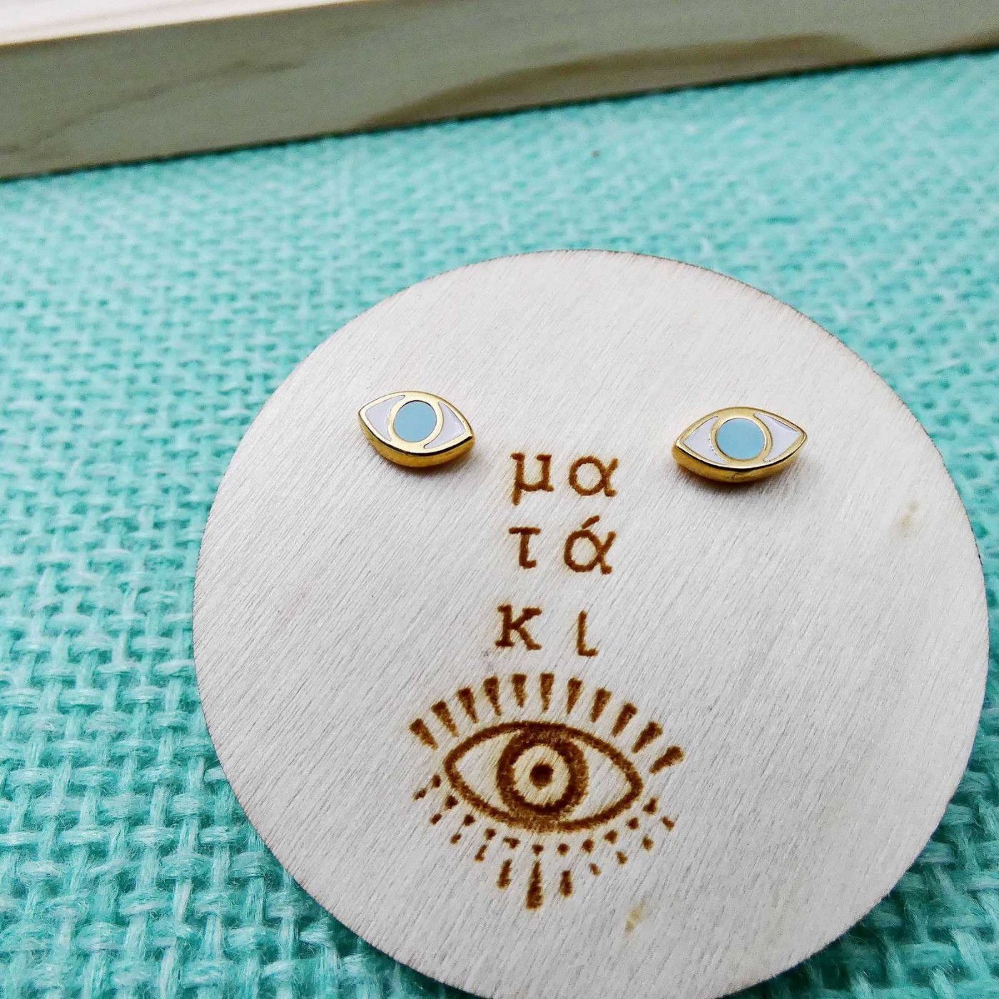"It's all Greek to me" evil eye Earrings — Earrings from Toolittle — additional view 3