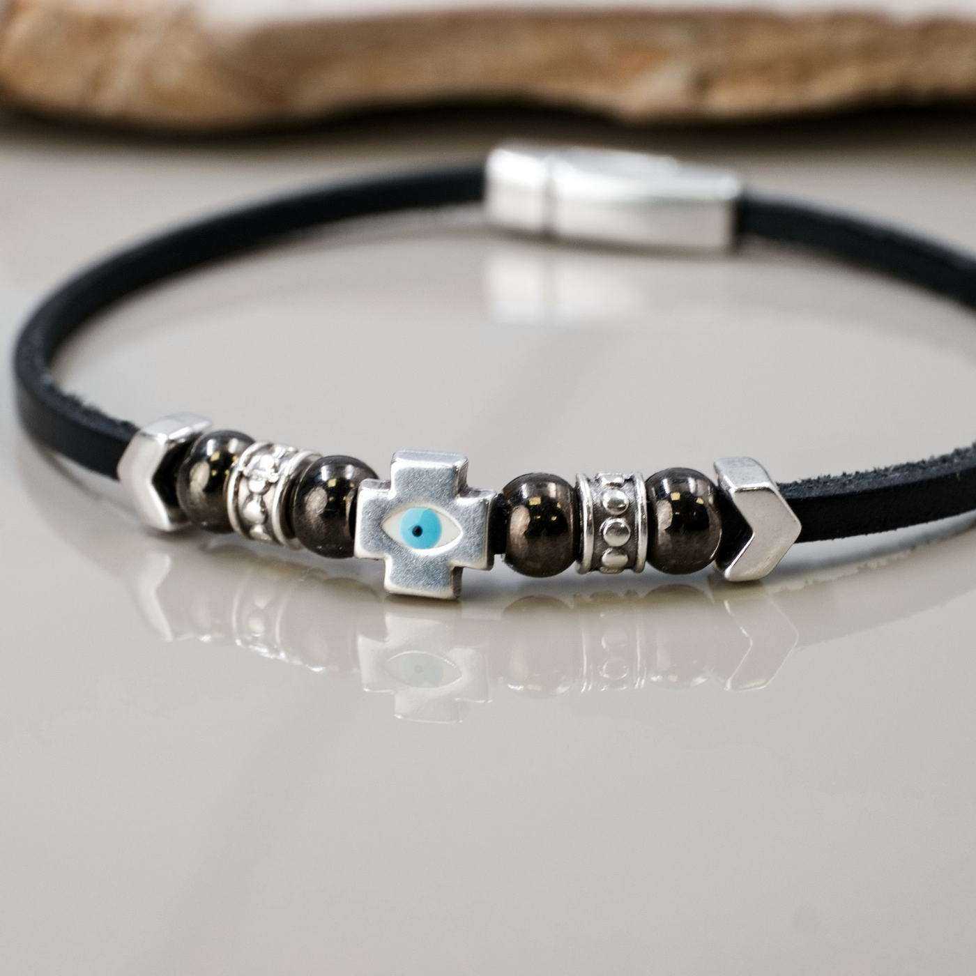 Evil Eye Cross Men's Bracelet — Bracelets from Toolittle — additional view 2