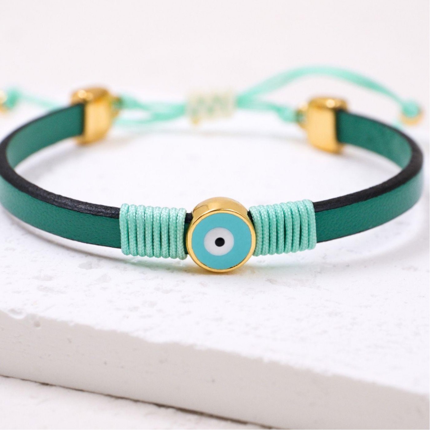 Evil Eye Leather Bracelet — Bracelets from Toolittle — additional view 2