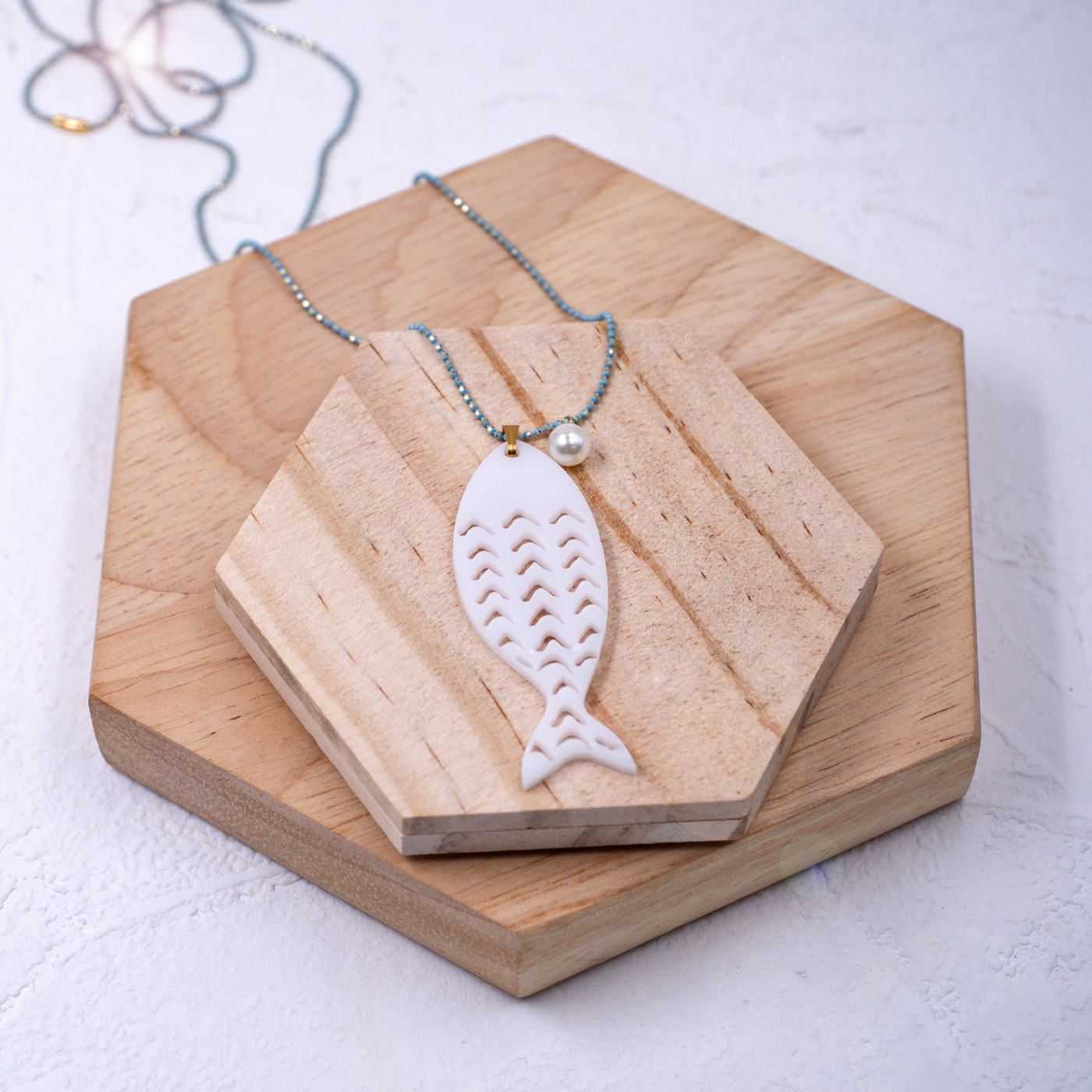 Plexi Fish Long Necklace — Necklaces from Toolittle — additional view 3
