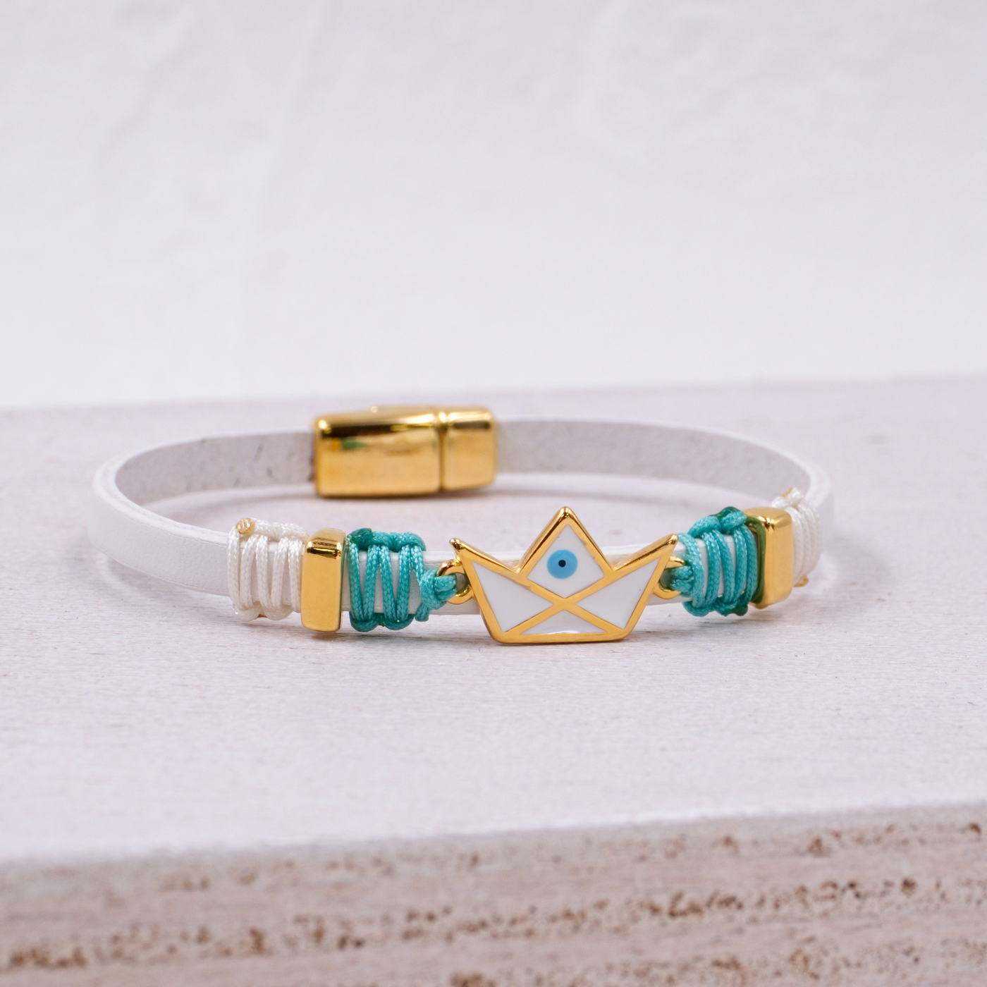 Enamelled Boat Leather Bracelet — Bracelets from Toolittle — additional view 2