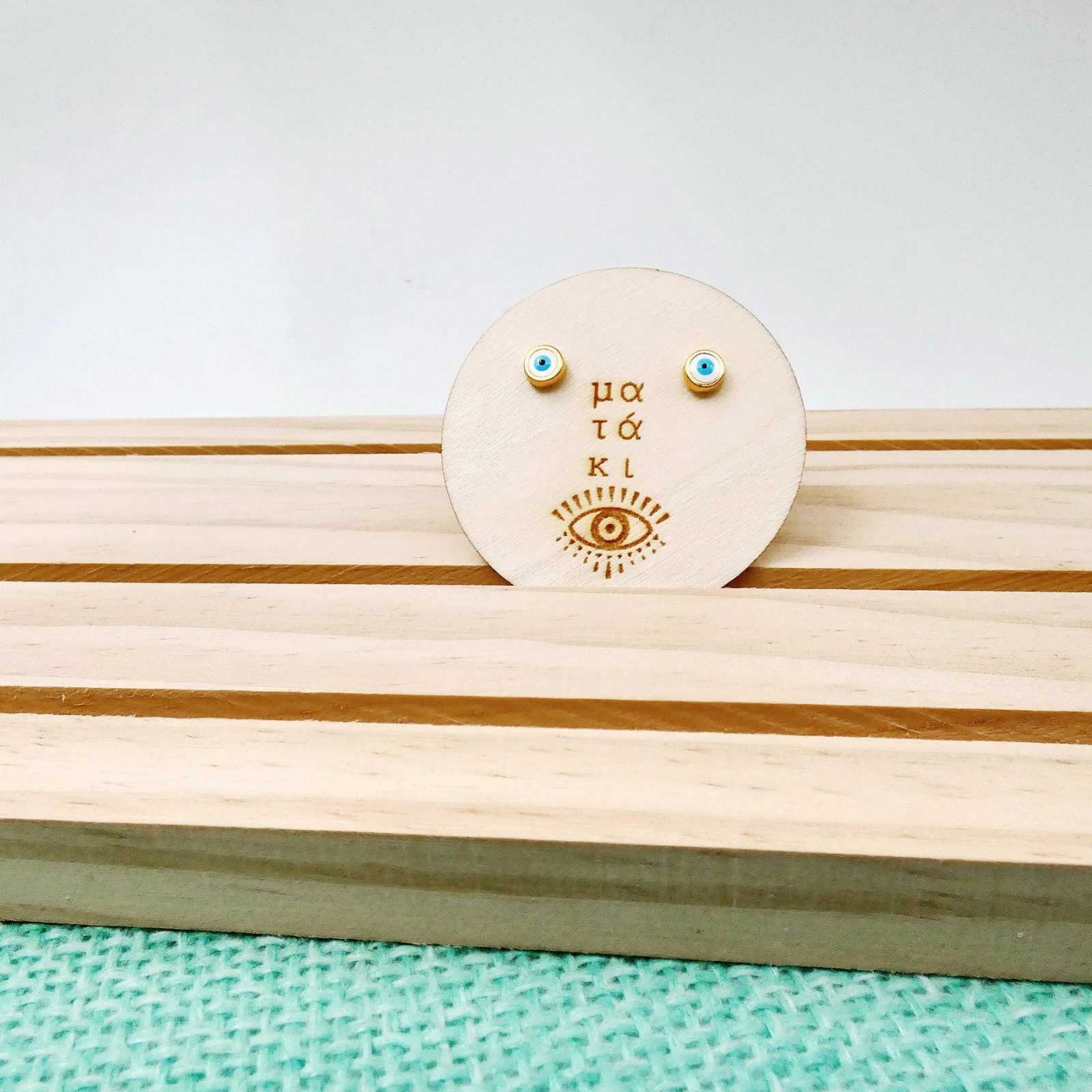 "It's all Greek to me" evil eye Earrings — Earrings from Toolittle — additional view 4