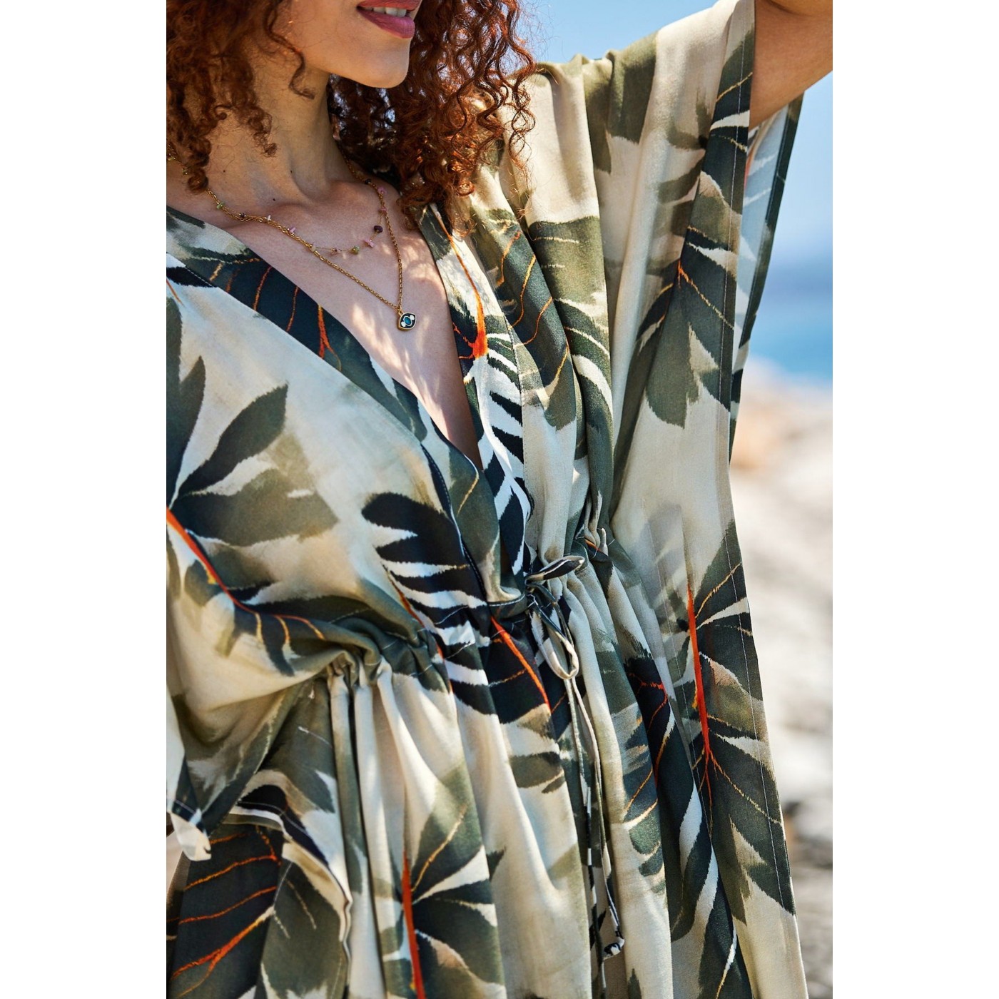 KOKKOSAMMOU Caftan Delphi with front tie — Dresses from Toolittle — additional view 4