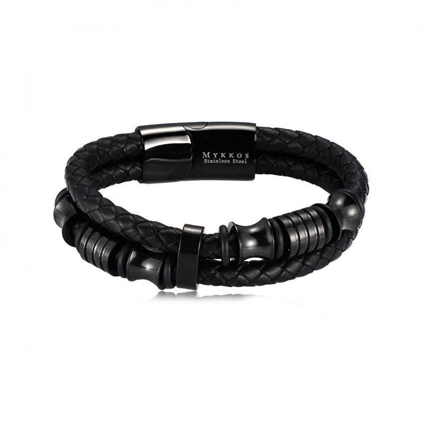 Men's bracelet of stainless steel and leather — Bracelets from Toolittle — additional view 2