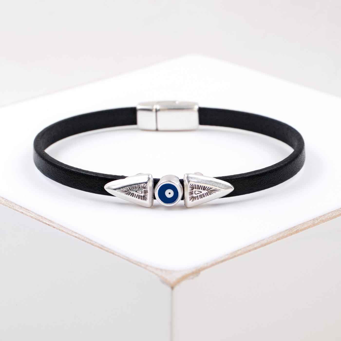 Evil Eye Leather Men's Bracelet — Bracelets from Toolittle — additional view 3
