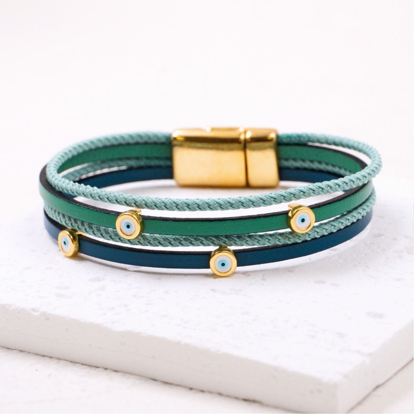Evil Eyes Leather Bracelet — Bracelets from Toolittle — additional view 2