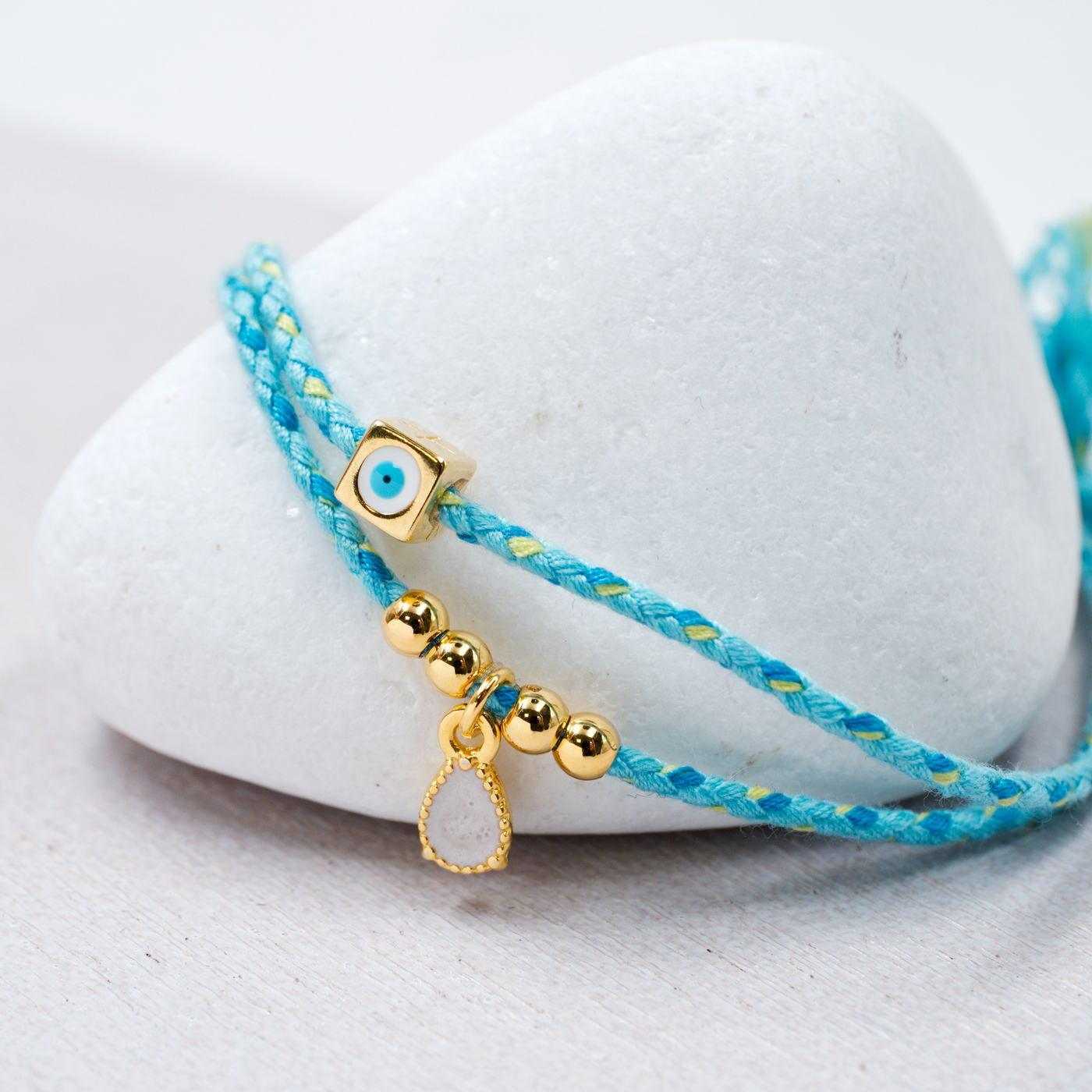 Golden Thread Bracelet with Evil Eye — Bracelets from Toolittle — additional view 3