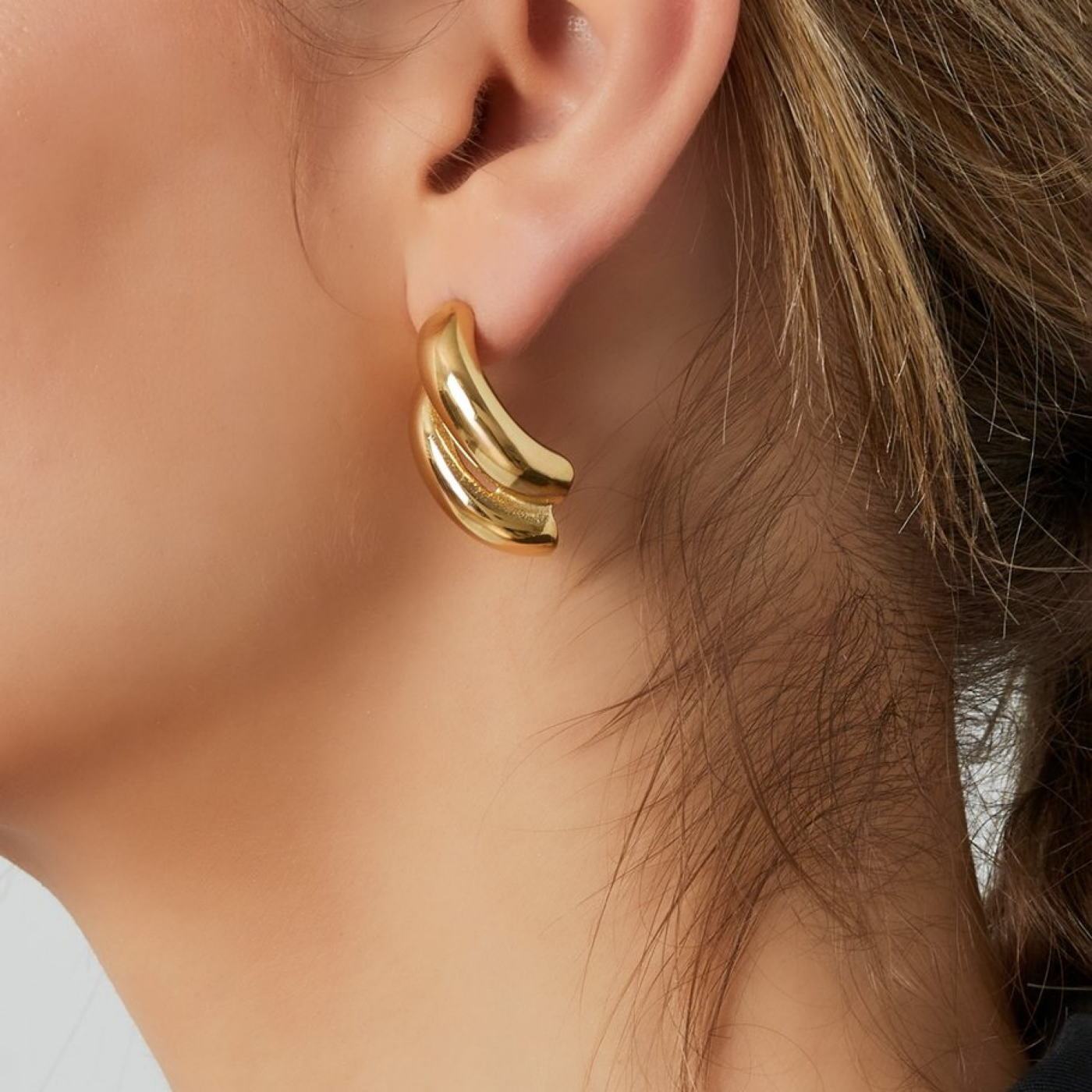 Stainless Steel Gold-plated Earrings