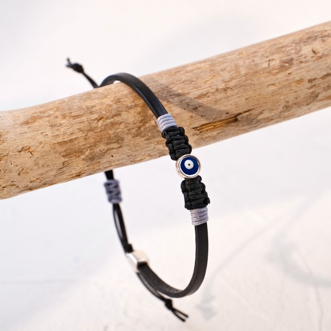 Evil Eye Leather Men's Bracelet — Bracelets from Toolittle — additional view 2