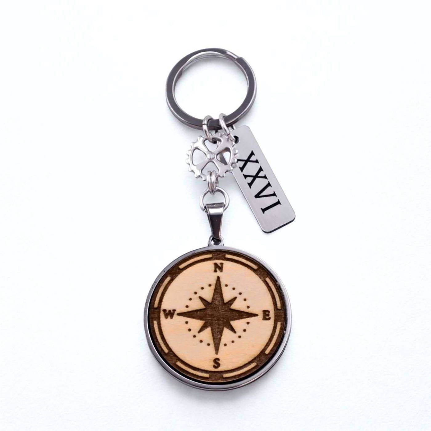 Men’s Lucky Keychain XXVI - Compass — Pendants & charms from Toolittle — additional view 2