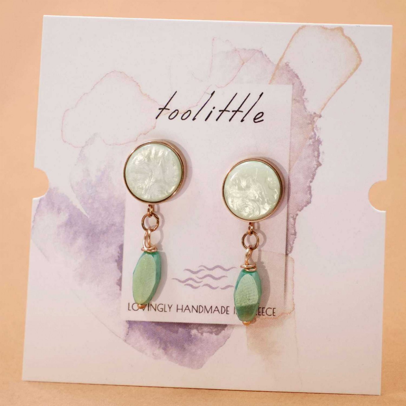 Stone Rose Gold-plated Inox Earrings